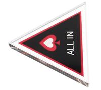 Healifty Texas Holdem Blackjack Poker Dealer Button, Glass Triangle Chip with Double-layer Design for Card Game Evenings and Pub Play