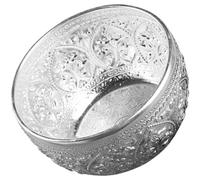 Healifty Thai Traditional Tin Bowl Carved Decorative Small 8Cm Spa Essential Oil Container for Salon and Home Use