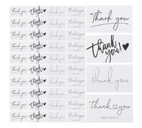Healifty Thank You Cards for Business Pack 200 White Copperplate Paper Cards (4 Styles × 50pcs) with Simple Design for Customer Appreciation and Order Gratitude