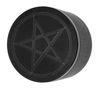 Healifty Tinplate Candy Box Star Pattern Small Loose Tea Jar Black round Iron Container Smooth Surface Practical Design Chic Storage for Candle Making