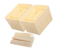 Healifty Tofu Press Mold Kitchen Tool with Comfortable Hand Feel and Straining Broth Features Plastic and Cloth Material for Household Bean Curd Making and DIY Tofu Pressing