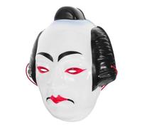 Healifty Traditional Japanese Kabuki Full Face Mask for Men and Women Samurai Theme Cosplay Costume Face Mask Fit for Theater Cultural Events and Stage Performances