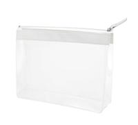 Healifty Transparent Cosmetic Bag Capacity Travel Makeup Pouch Plastic Wash Organizer for Lipstick and Toiletries Portable Practical Storage for Women