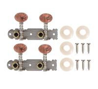 Healifty Ukulele Machine Head Tuner Metal Tuning Pegs Brown Dual-Hole Small Round Head for 4-String Ukulele Portable String Tuning Peg Accessories