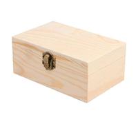 Healifty Unfinished Wood Jewelry Box Wooden Box with Lid and Locking Clasp DIY Craft Storage Case for Jewelry Gift Home Wedding Centerpiece Decoration (Rectangle)