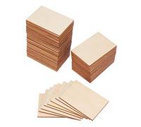 Healifty Unfinished Wood Pieces Rectangle Wood Plaques Signs Unfinished Log Discs Wooden Cutouts for Embellishments DIY Crafts 60Pcs 7.6x5.1cm