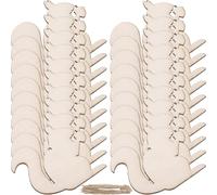 Healifty Unfinished Wood Squirrel Cutouts 20pcs Blank Craft Pieces for Holiday Ornaments and Party Decorative Supplies