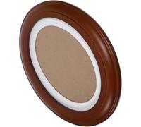 Healifty Unique Solid Wood Photo Frame Large Oval Wall Frame Rustic Oak for Home Decor