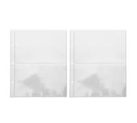 Healifty Universal 3-Ring Banknote Collection Pages, 2 Packs 20 Sheets, Paper Sleeves for Binder, Stamp Collecting Book Insert, Portable Banknote Storage Bags for Currency Organization