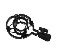 Healifty Universal Plastic Mic Clip Mount Shockproof Suspension Holder Black Vibration Isolating Mount Mic Holder for Radio Broadcasting and Recording Studios 14X9.6X4.5Cm