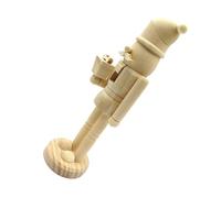 Healifty Unpainted Wooden Nutcracker Soldier Figure for Christmas DIY Craft Stable Base Traditional Nutcracker Puppet Decoration Symbolizing Bravery and Festivity for Holiday Home Display