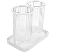 Healifty Utensil Organizer with Iron Silicone Airflow Drying | Forks and Reusable Straws, Modern Elegant Design, Easy to Clean, Fits Small Spaces