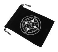 Healifty Velvet Tarot Storage Bag Drawstring Pouch Black Tarot Card Holder Bag for Fortune Telling Accessories Travel Cosmetic Container