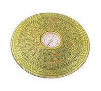 Healifty Vintage Alloy Compass Sculpture for Desktop Decoration and Daily Life Use, Retro Chinese Compass Prop with Golden Finish, Easy to Hang and Display, for Home Decor and Direction