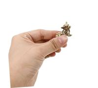 Healifty Vintage Brass Miniature Dog Statue Desktop Ornament Solid Brass Craft Decor for Home Office Lifelike Smooth Surface Corgi Figurine Collectible