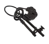 Healifty Vintage Cast Iron Key Wall Sculpture Rustic Farmhouse Decorative Antique Keys with Ornate Design, Miniature Unique Keyrings for Home and Garden Halloween Décor