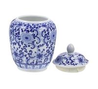 Healifty Vintage Chinese Style Ceramic Tea Storage Jar with Airtight Lid Large Capacity Multi Function Canister for Kitchen Tea Coffee and Dried Food Preservation Moisture Porcelain