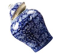 Healifty Vintage Chinese Style Porcelain Tea Canister with Airtight Seal Multi Function Ceramic Storage Jar for Kitchen Dry Food Keeps Tea Fresh and Dry Easy Clean Smooth Surface