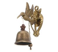 Healifty Vintage Copper Doorbell with Hummingbird Design Sturdy Metal Animal Wind Chime for Garden Patio Outdoor Wall Hanging Melodious Antique Door Chime with Easy Installation and Retro