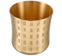 Healifty Vintage Copper Tea Cup with Dragon and Phoenix Engraving, Solid Metal Construction, Classic Chinese Style, Safe to Use Elegant Antique Pattern Teacup for Home and Style