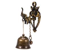 Healifty Vintage Elephant Iron Door Bell Retro Wall Mounted Home Ornament for Gate Garden Decoration Crisp Sound Dinner Bell for Indoor Outdoor Use