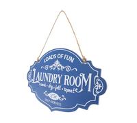 Healifty Vintage European Laundry Sign Wooden Door Plaque with Predrilled for Easy Hanging Retro Wall Decor for Laundry Bathroom and Farmhouse Style Spaces
