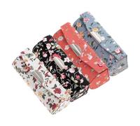 Healifty Vintage Floral Jewelry Box with Mirror, 4pcs Small Lipstick Case Set, Single Lipstick Holder Organizer for Women, Portable Lip Gloss Storage for Travel and Vanity