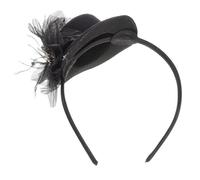 Healifty Vintage Plume Fascinator Headband for Women, Elegant French Design Hair Accessory in Black Plume and Cloth Material, Versatile for Special Events and Parties, Easy to Match