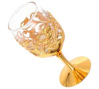 Healifty Vintage Small Wine Glass with Solid Metal Construction and Aluminum Alloy Material, Easy to Hold Small Drink Cup for Home Decoration and Display