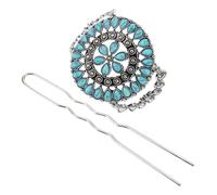 Healifty Vintage Turquoise Hair Fork Retro Hairpin for Women Antique Turquoise Design Hair Accessory Smooth Safe Decorative Stick for Chinese Style Clothing and Unique