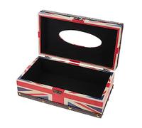 Healifty Vintage Union Jack Tissue Box Cover Retro Tissue Organizer for Home Office Elegant Wooden Tissue Holder Premium Quality Decor for Living Room Bedroom Stylish Safe