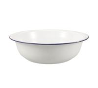 Healifty Vintage White Enamel Wash Bowl with Large Capacity, Easy to Clean and Multifunctional Use, for Foot Baths and Face Washing, Classic Retro Style Enamel Basin
