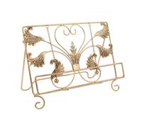 Healifty Vintage with Chain and Reading Support Cast Iron Recipe Book Holder Stand Cookbook Stand for Kitchen Countertop and Room