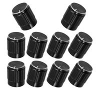Healifty Volume Tone Control Knob Black Metal 10pcs Aluminium Alloy Guitar Control Knobs with User-friendly Cap and Sturdy Design for Electric Guitar and Bass for Audio Equipment