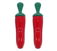Healifty Wall Hooks Rustic Metal Wall-Mounted Chili Pepper in Red Zinc Alloy 2pcs with Unique Vibrant Design Coat Hooks for Kitchen and Dining Area Organizer