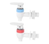 Healifty Water Dispenser Faucet with Dual Valves, Plastic and Iron Material 2 Pcs Leakproof Spigot Tap Replacement Universal Compatibility for Beverage Containers, for Home and Outdoor