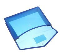 Healifty Waterproof A4 Document Folder with Snap Closure, 2pcs Blue Portable File Organizer Bag for Receipt, Coupon, Bill and Cash Storage in Office and School Use