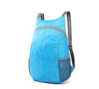 Healifty Waterproof Foldable Travel Organizer Bag with Adjustable Shoulder Straps, Lightweight Polyester Storage Bag for Casual Day Trips and School, Blue Large Capacity Leisure Backpack