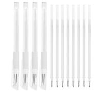 Healifty Waterproof White Eyebrow Tattoo Marking Pen Set 12pcs with 4 Fine Point Pens and 8 Refills for Precise Eyebrow and Lip Mapping in Professional Makeup and Surgery Use
