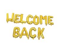 Healifty Welcome Back Foil Balloons for School Party Decorations Gold Letter Balloons for Reunion Indoor Outdoor Creative Photo Booth Props