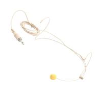 Healifty Wired Headset Microphone for Singing Over Ear Single Earset Omnidirectional Condenser Mic, Beige Hanging Earhook Microphone Lock for Lectures and Meetings