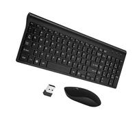 Healifty Wireless Keyboard and Mouse Combo with Scissor Keys and Smooth Silent Typing, Black Abs Material, Simple Elegant Design for Home and Game Fierce Battles
