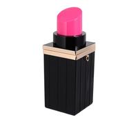 Healifty Women Lipstick Shape Acrylic Clutch Bag with Shoulder Chain, Portable Evening Dinner Bag for Women, Black and Pink Color Options
