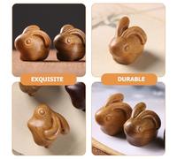Healifty Wood Bunny Eater Bunny Wooden Craft Pendant Miniature Model Keychain Suitable for Christmas and Outdoor Garden Decoration