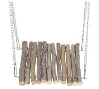 Healifty Wood Reptile Swing Toy with Chains for Lizard and Snake Cages | Lovely Hanging Design, Aquarium Setup Use, One Piece, Natural Wood Finish, Supports Vertical Space