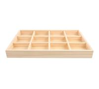 Healifty Wooden 12 Compartment Jewelry Storage Tray Retro Ring Dish