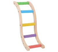 Healifty Wooden Bird Ladder for Parrots and Budgerigars, S-shaped Sanded Climbing Ladder, Indoor Cage Accessory for Budgie Climbing and Bird Chewing Random Color