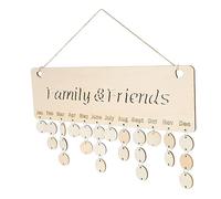 Healifty Wooden Birthday Reminder Wall Hanging Calendar Plaque DIY Home Decor for Important Dates Unfinished Wooden Tags for Personalization for Family Friends Celebrations