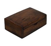 Healifty Wooden Business Cards Box Brown Desktop Storage Box
