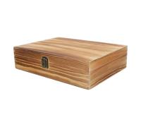 Healifty Wooden Cassette Tape Storage Box with Lid Holds 36 Music Cassettes Pine Material Large Capacity Organizer for Tabletop and Bookcase Display